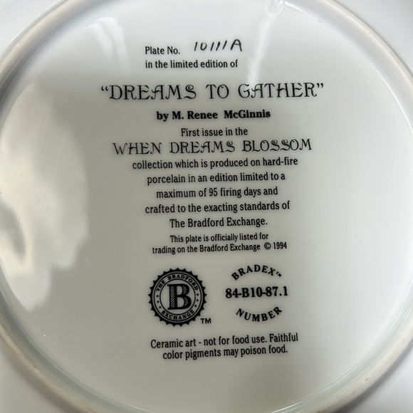 VTG Numbered plate, In the limited edition of “Dreams to Gather” 1st issue - Picture 4 of 4